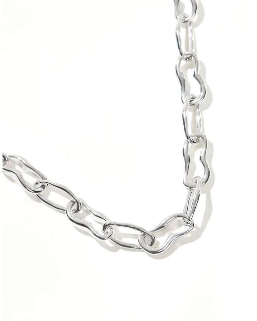 Collana A Catenina Spessa Effetto Metallo Fuso di ASOS in Natural da Uomo