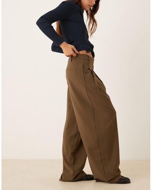 Mango Blue Pleat Front Tailored Trouser