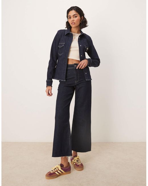 Calvin Klein Blue Structured Denim Top