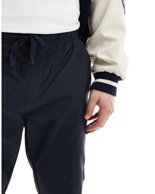 French Connection Blue French Connection Utility Tech Cuffed Trousers for men