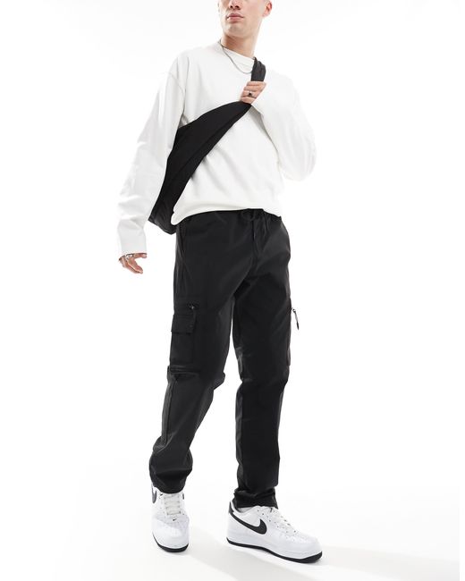 Jack & Jones – locker geschnittene utility-cargohose in Black für Herren