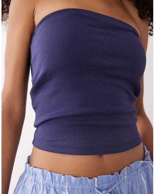Mango Blue Teen Off Shoulder Top