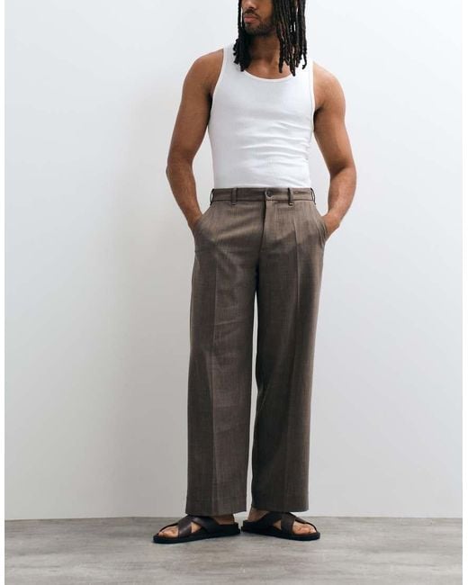 Abercrombie & Fitch White baggy Tailored Trouser for men