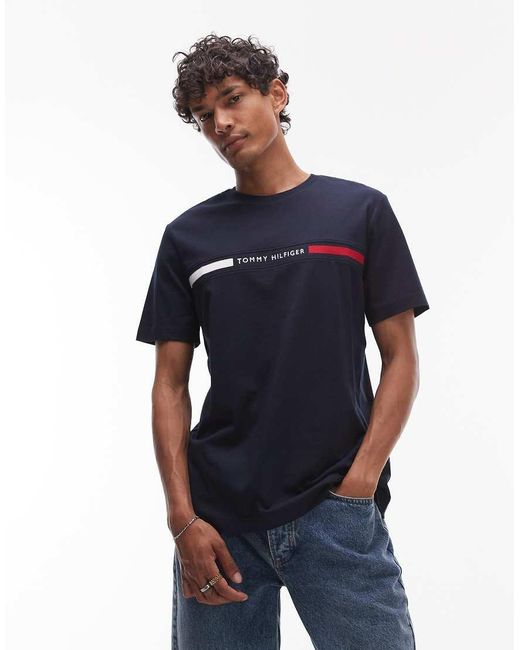 Tommy Hilfiger Blue Chest Logo T-shirt for men