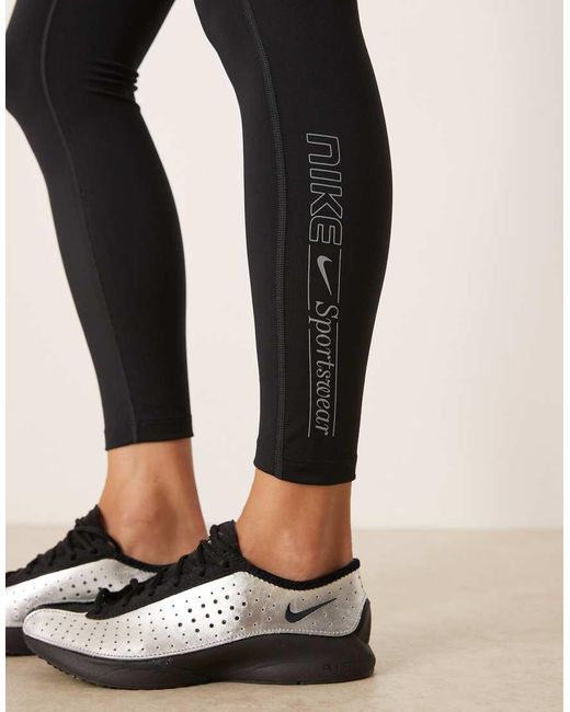 Nike Black Nike One Training Dri-fit Gym Life Swoosh High Waisted leggings