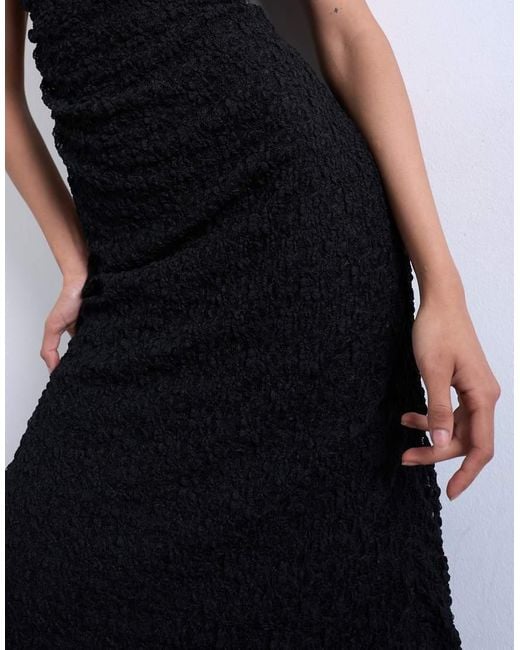 TOPSHOP Gray Lace Sleeveless Maxi Dress With Side Split