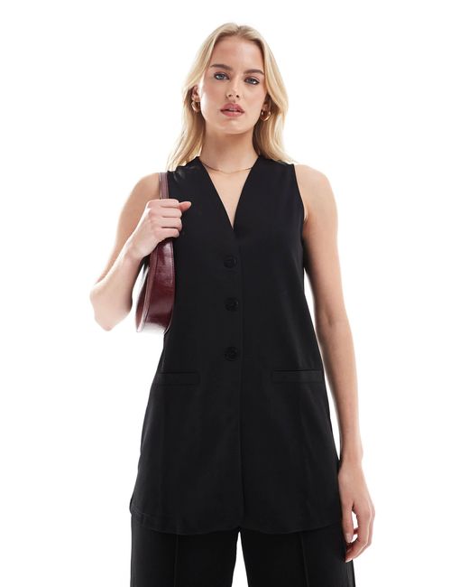 Vero Moda Black – longline-weste