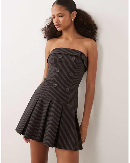 Cotton On Natural Strapless Suiting Mini Dress