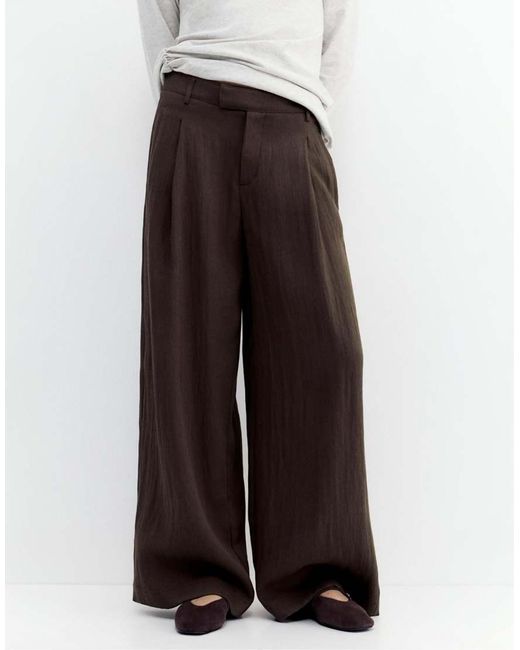 Pull&Bear White Darted Smart Trousers