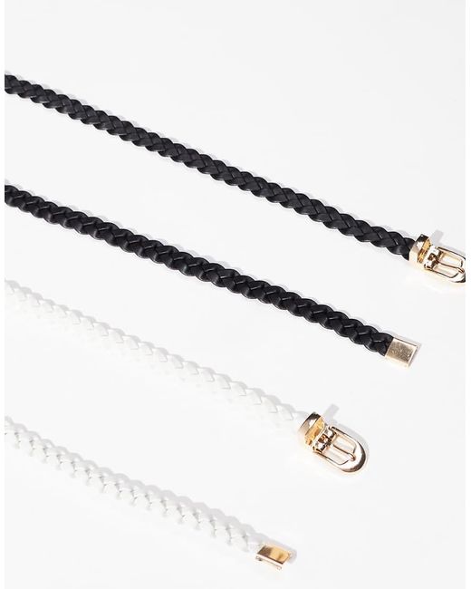 Confezione Da 2 Cinture Skinny Intrecciate di ASOS in Natural
