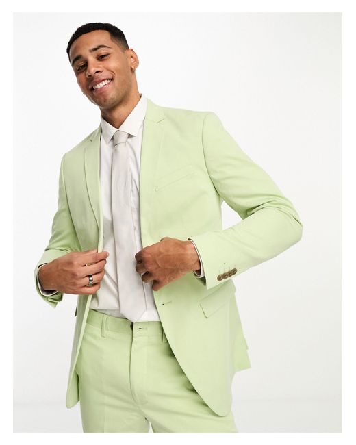 Jack & Jones Premium Slim Fit Suit Jacket in Green for Men | Lyst