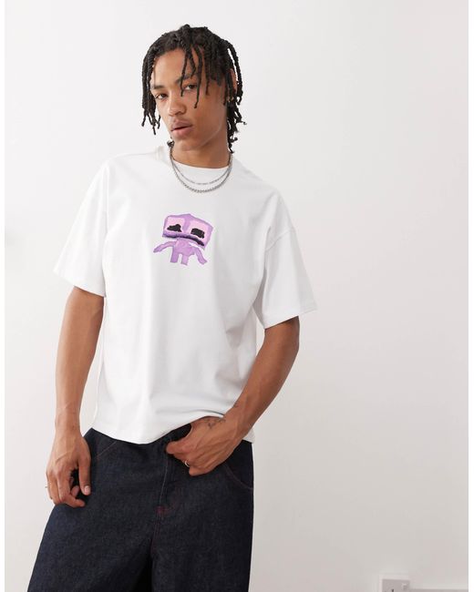 Great - t-shirt coupe carrée à imprimé graphique Weekday pour homme en coloris White