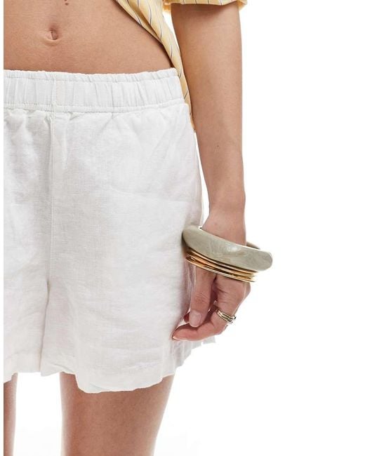 Superdry White Linen Shorts