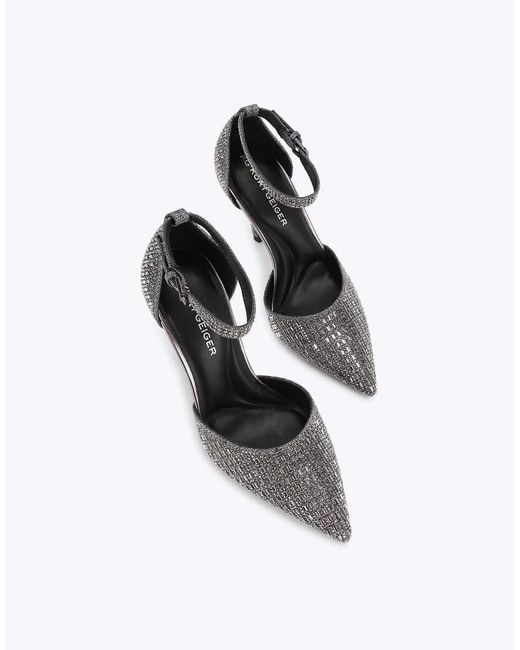 KG by Kurt Geiger White Fleur Court Heeled Shoes
