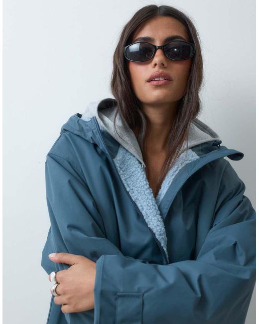 ASOS Blue Longline Rain Coat