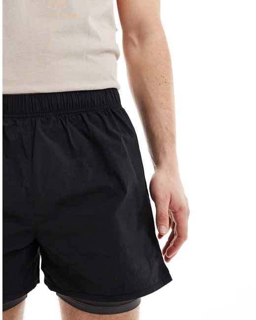 Pantalones cortos deportivos s con diseño 2 en 1 ASOS 4505 de hombre de color Blue