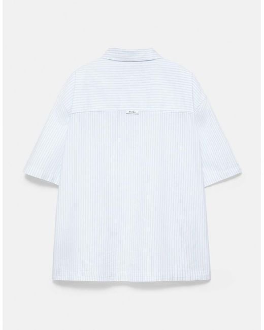 Pull&Bear Gray Striped Short Sleeve Shirt for men