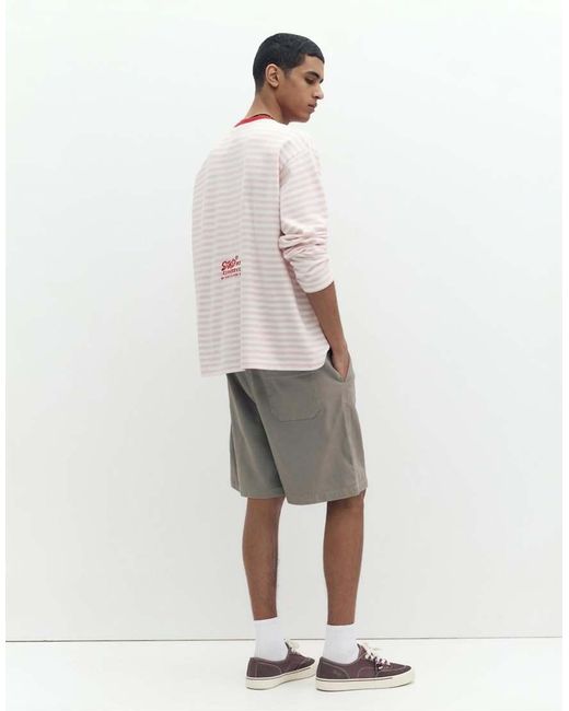 Pull&Bear White Bermuda Shorts With Elastic Waistband for men