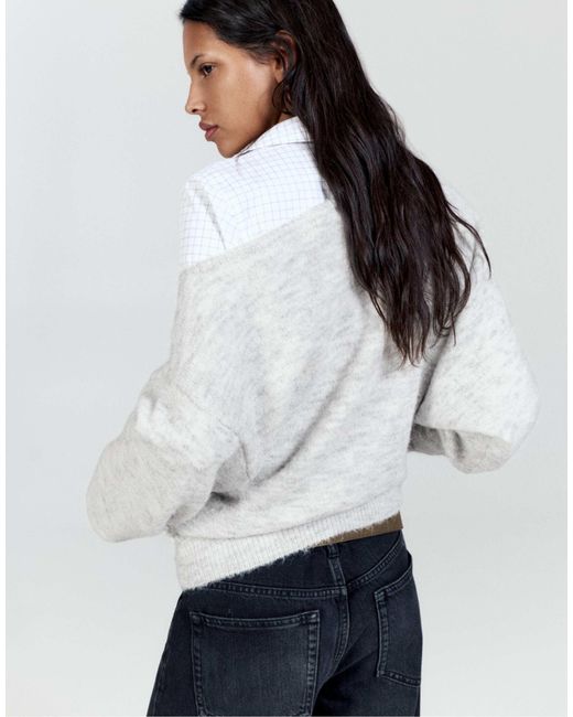 Pull&Bear White Pullover