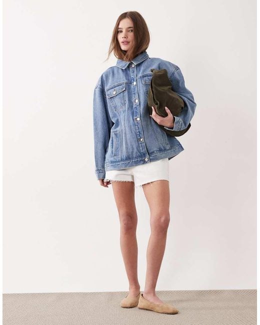 Miss Selfridge Blue Oversized Denim Jacket
