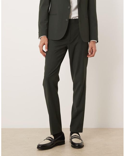 ASOS Natural Washable Wool Skinny Suit Trousers for men