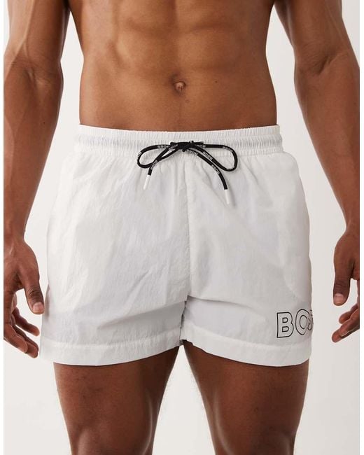 Boss White Boss Mooneye Logo Swim Shorts for men