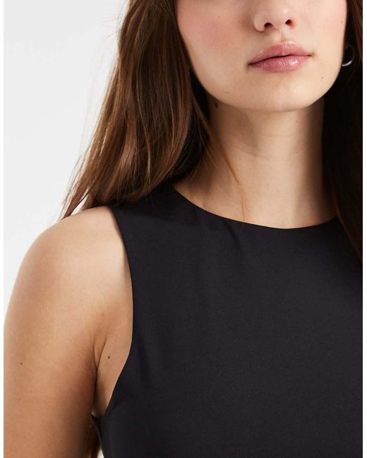 ASOS Black Double Layer Long Racer Vest