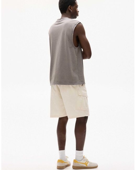 Pull&Bear – cargo-bermudashorts in Natural für Herren