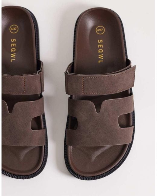 SEQWL Brown Kidman Sandals With Straps
