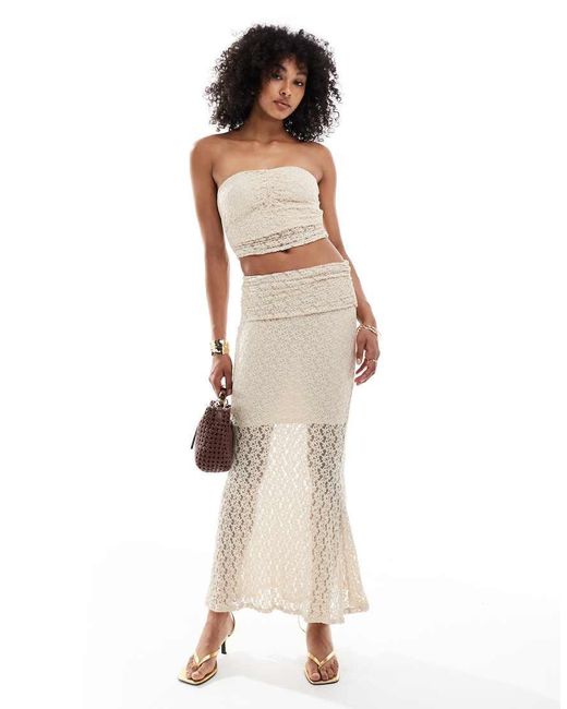 New Look White Lace Bandeau Top
