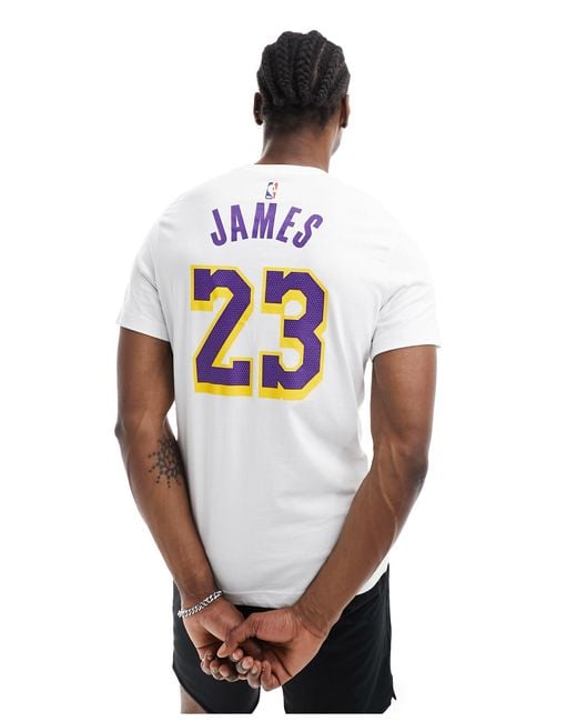 Nike Basketball White Nba La Lakers Dri-fit Lebron James Icons Jersey Vest for men