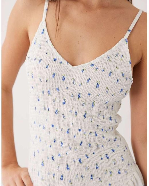 esmé studios White Esmee Shirred Drop Waist Maxi Beach Dress