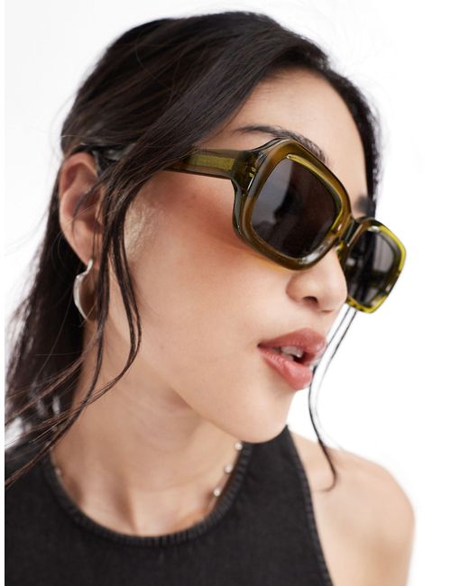 & Other Stories Black Premium Chunky Rectangle Sunglasses
