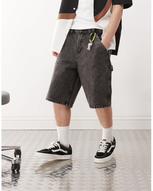 Vans – drill chore – locker geschnittene jeansshorts in Natural für Herren