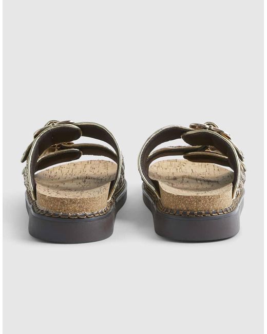 River Island Natural Double Strap Footbed Sandals
