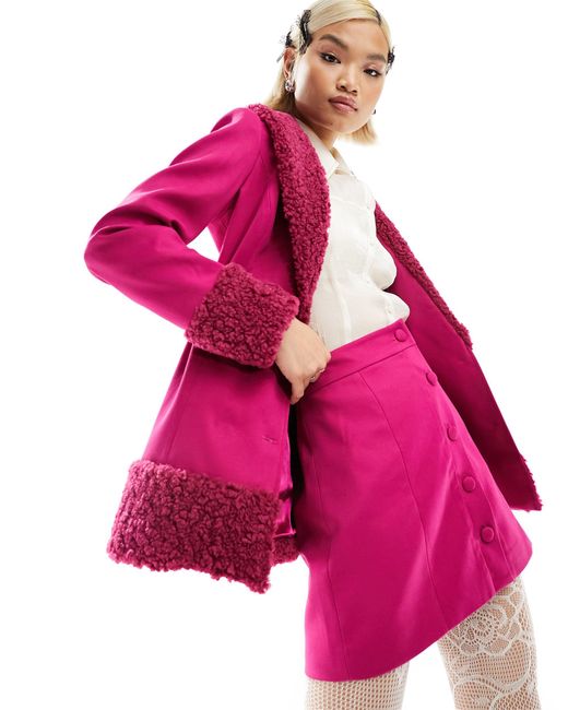Labelrail Pink X Dyspnea Button Through A-line Mini Skirt