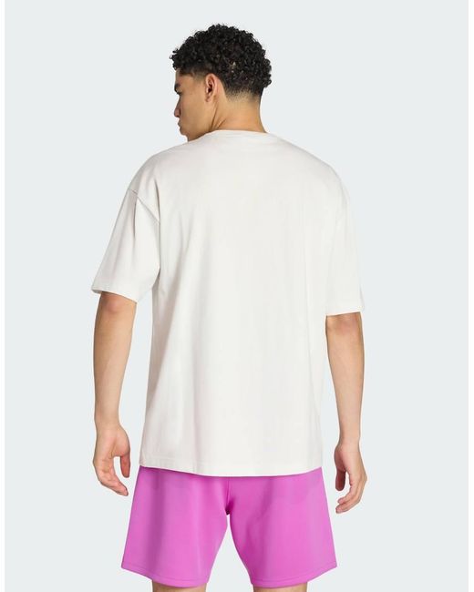 Adidas Originals White Trefoil Essentials Spacer Loose Tee for men