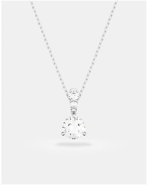 Swarovski White Solitaire Round Cut Pendant