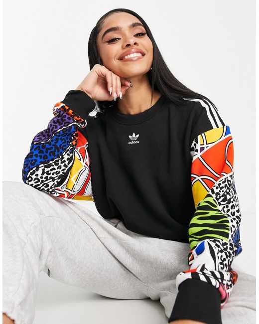 adidas Originals X Rich Mnisi Graphic Sleeve Sweatshirt in Black | Lyst