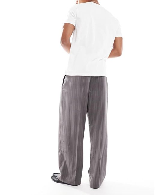 Cotton On Gray Baggy Pleated Trouser for men