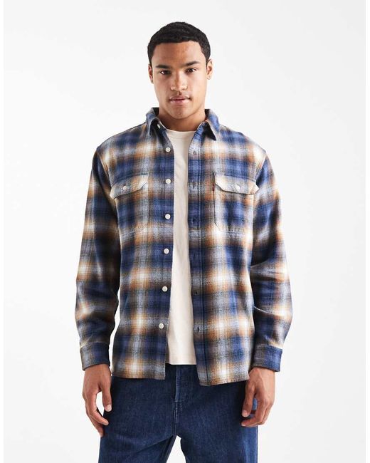 Levi's Blue Jackson Check Flannel Worker Shirt for men
