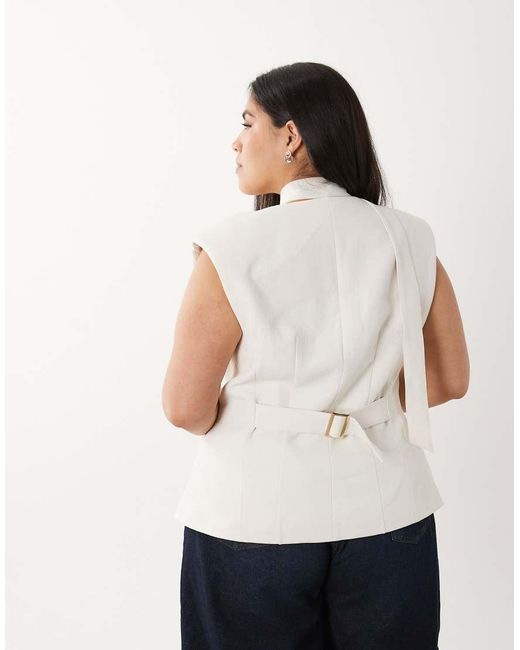 ASOS White Curve Tailored Moulded Hip Longline Waistcoat