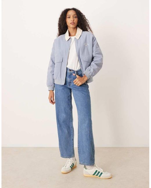 Roxy Blue Sweet Talk Cotton Canva Aviator Jacket
