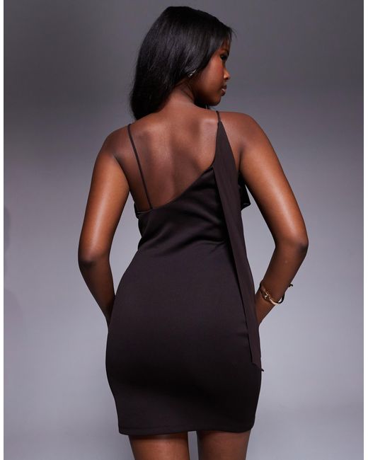 ASOS Black – drapiertes minikleid aus neoprenartigem netzstoff