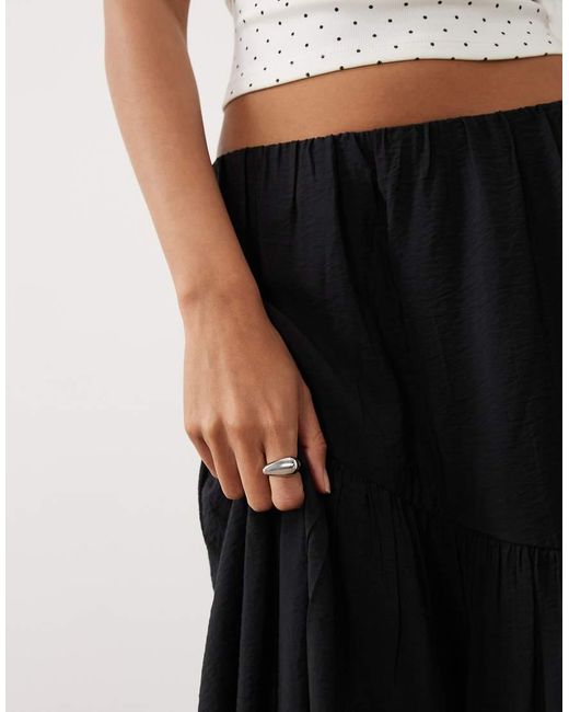 Gina Tricot White Dropped Waist Maxi Skirt