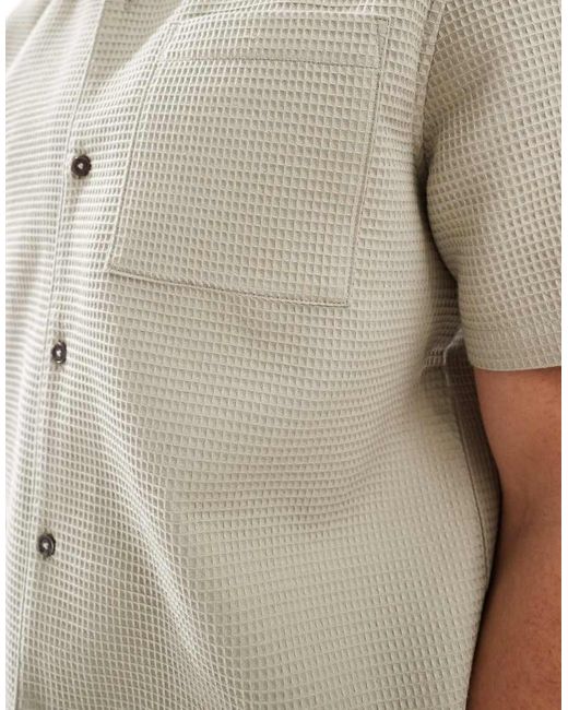 Camisa De Punto Gofrado De (Parte De Un Conjunto)-Neutro New Look de hombre de color White