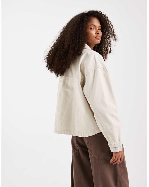 Vero Moda Brown Denim Shacket With Front Pockets