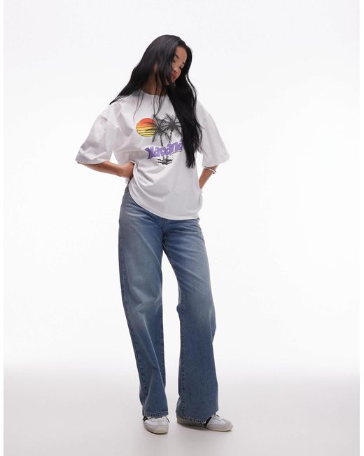 TOPSHOP Gray – oversize-t-shirt aus jersey