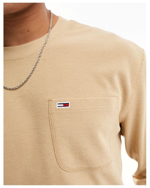Tommy Hilfiger White Relaxed Waffle Knit Long Sleeve T-shirt for men