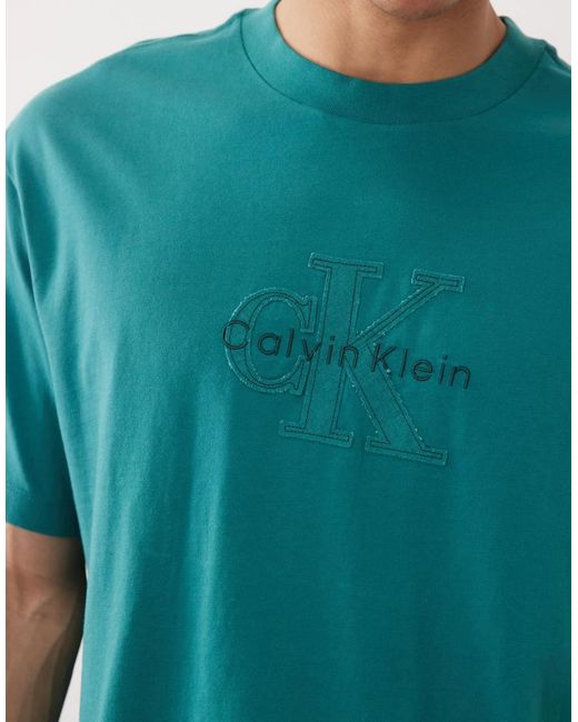 Calvin Klein Green Monologo T-Shirt for men